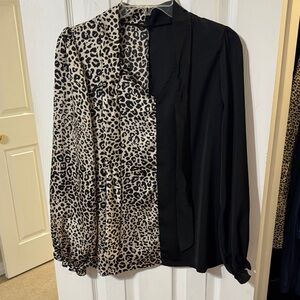 Leopard Print and Black Women's Top